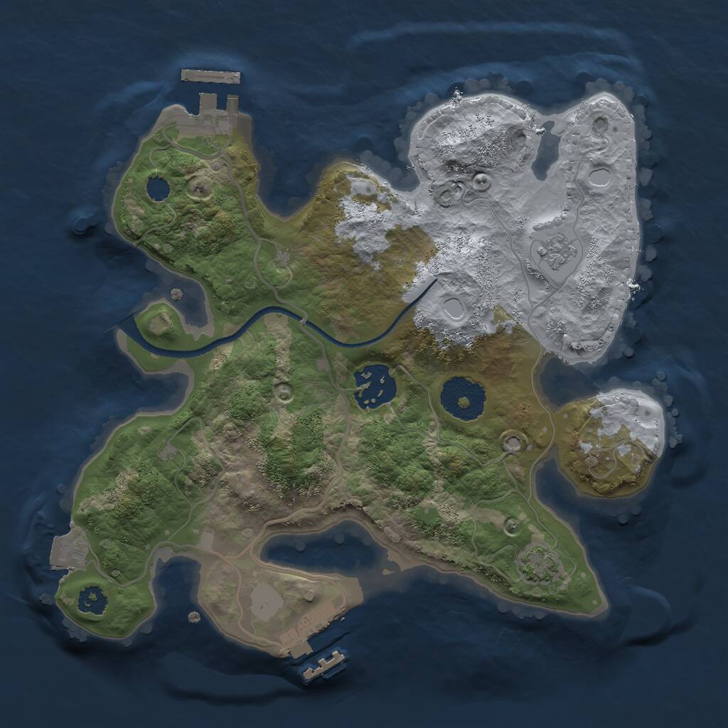 Rust Map: Procedural Map, Size: 2500, Seed: 814560647, 6 Monuments