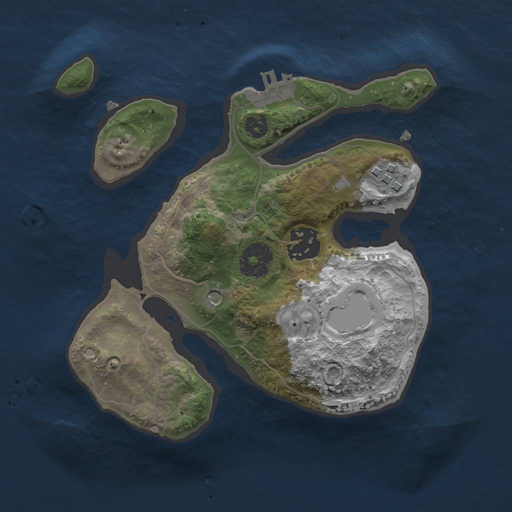 Rust Map: Procedural Map, Size: 2250, Seed: 595, 9 Monuments