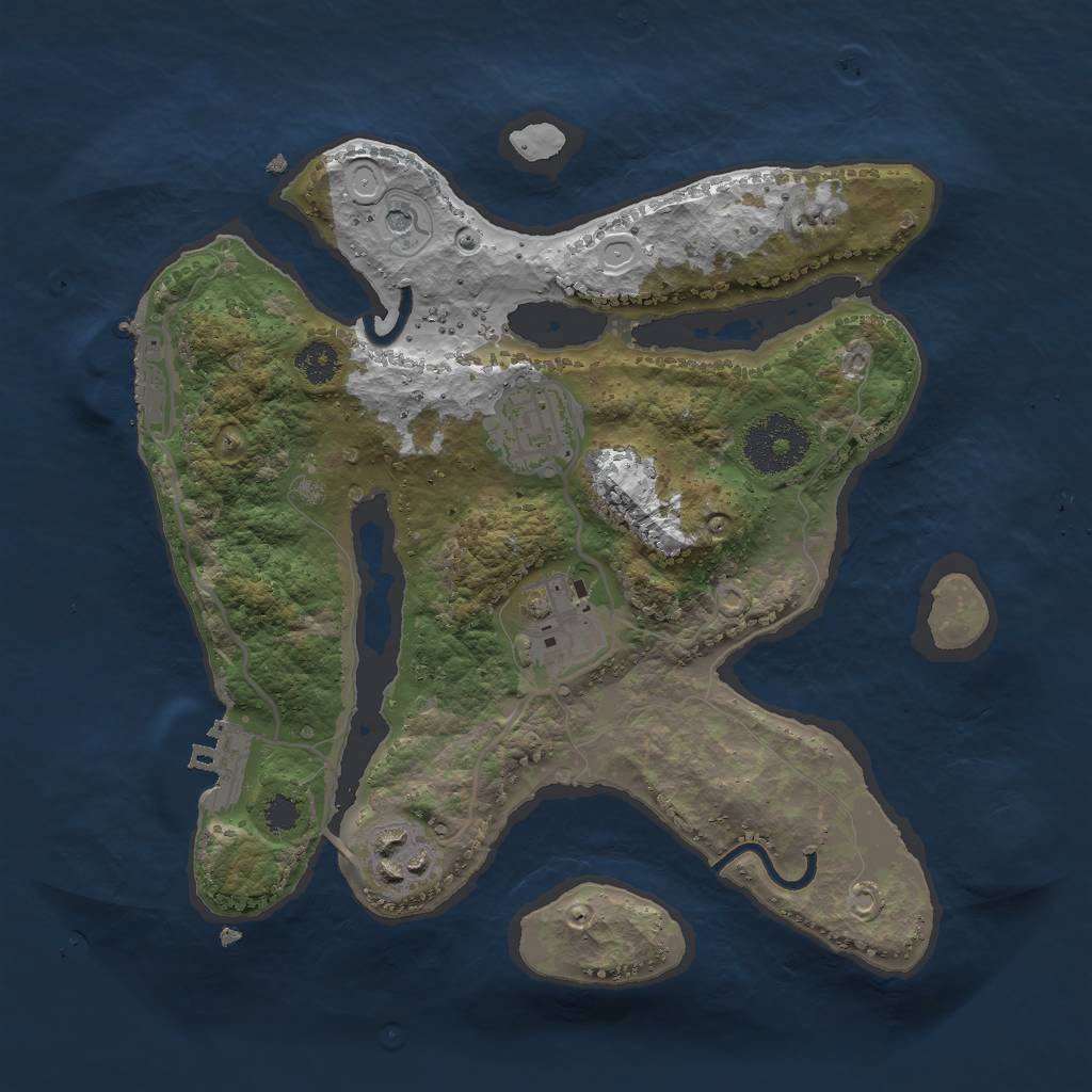 Rust Map: Procedural Map, Size: 2700, Seed: 610905319, 11 Monuments