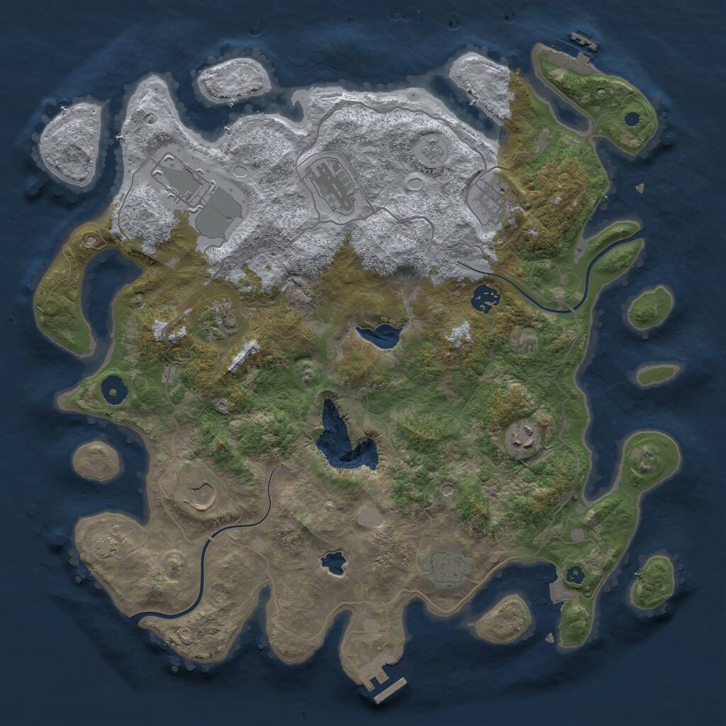 Rust Map: Procedural Map, Size: 4000, Seed: 96210915, 14 Monuments