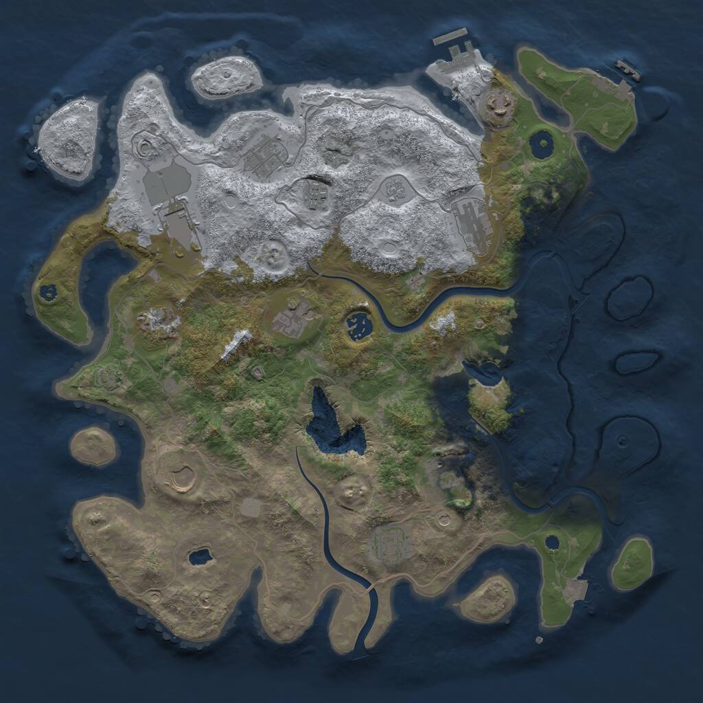 Rust Map: Procedural Map, Size: 4000, Seed: 96210915, 17 Monuments