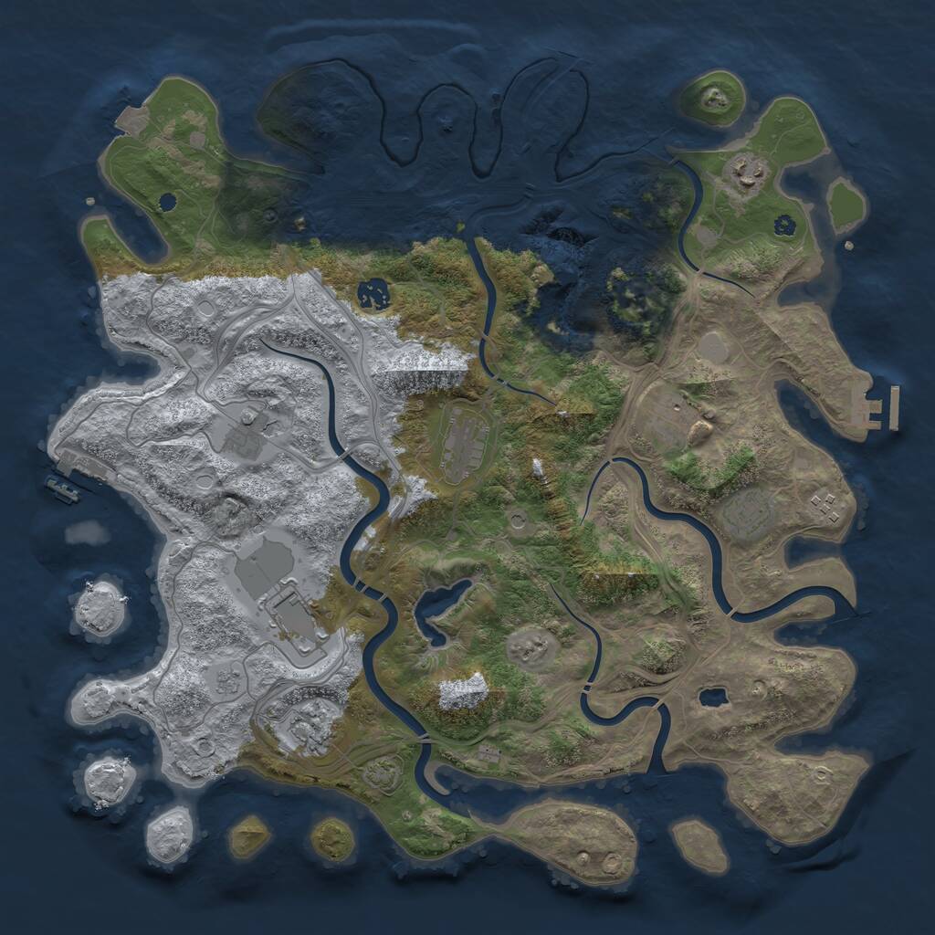Rust Map: Procedural Map, Size: 4250, Seed: 7568150, 15 Monuments