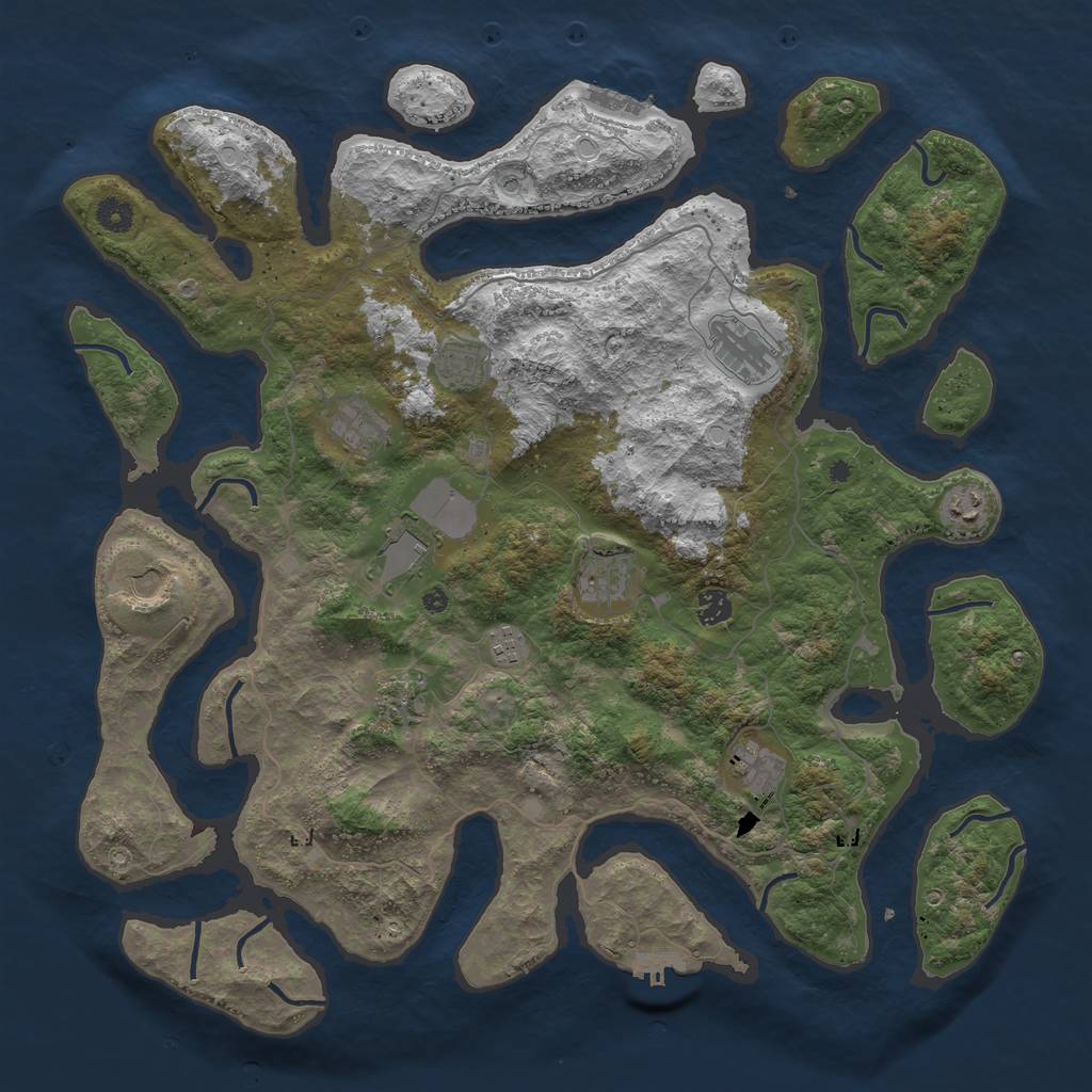 Rust Map: Procedural Map, Size: 4500, Seed: 123154, 19 Monuments