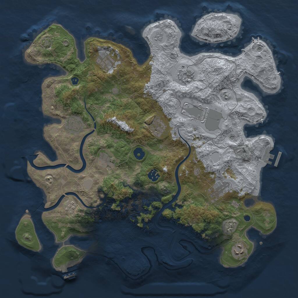 Rust Map: Procedural Map, Size: 3900, Seed: 1629261484, 16 Monuments