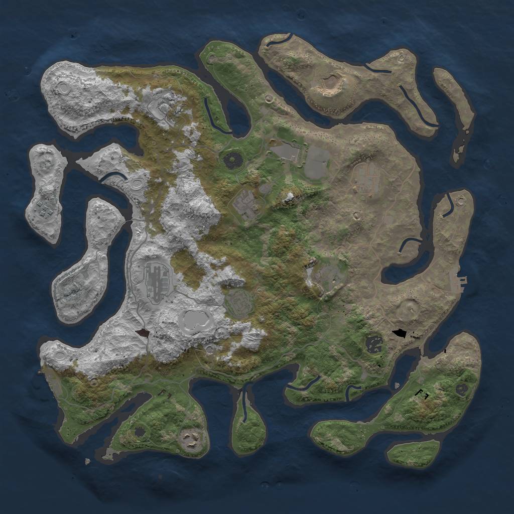 Rust Map: Procedural Map, Size: 4250, Seed: 384448111, 19 Monuments