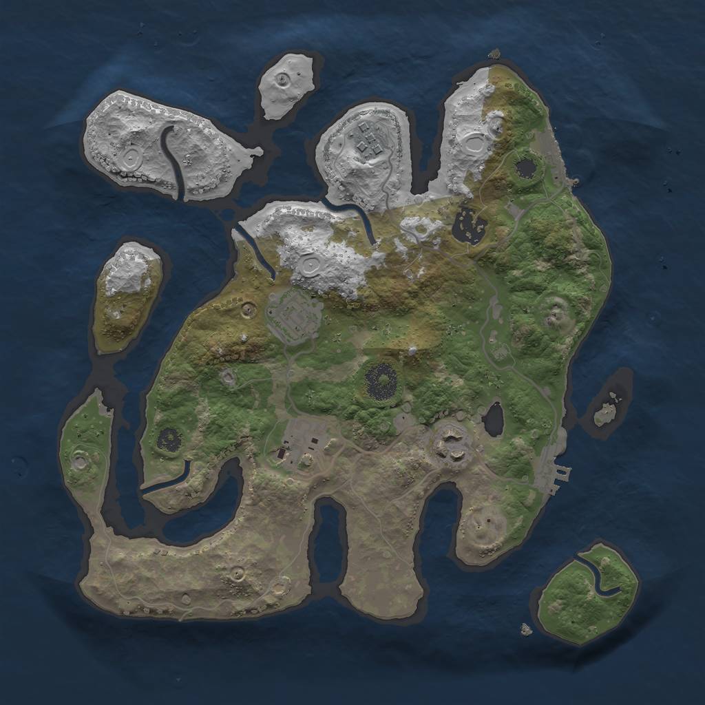 Rust Map: Procedural Map, Size: 3000, Seed: 1439436335, 12 Monuments