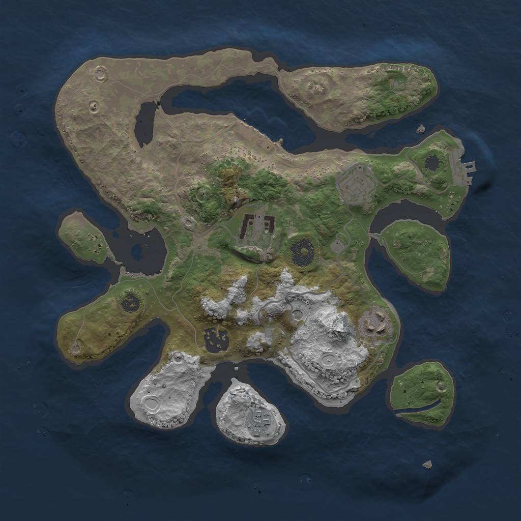 Rust Map: Procedural Map, Size: 3000, Seed: 177169753, 13 Monuments