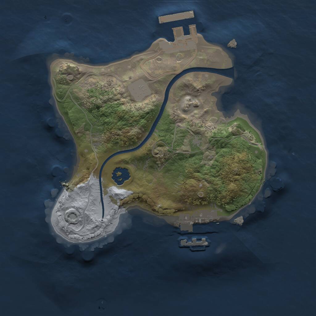 Rust Map: Procedural Map, Size: 1800, Seed: 911, 3 Monuments