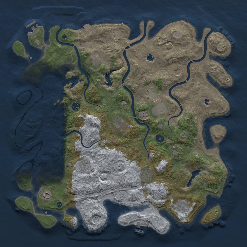 Rust Map: Procedural Map, Size: 4500, Seed: 18125, 17 Monuments