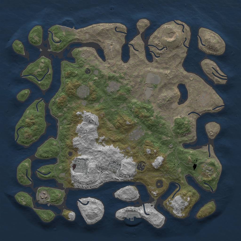 Rust Map: Procedural Map, Size: 4500, Seed: 18125, 19 Monuments