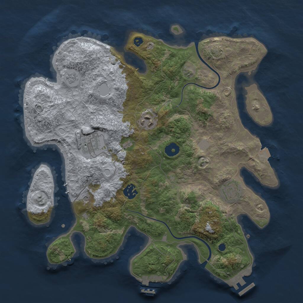 Rust Map: Procedural Map, Size: 3300, Seed: 1231515602, 10 Monuments