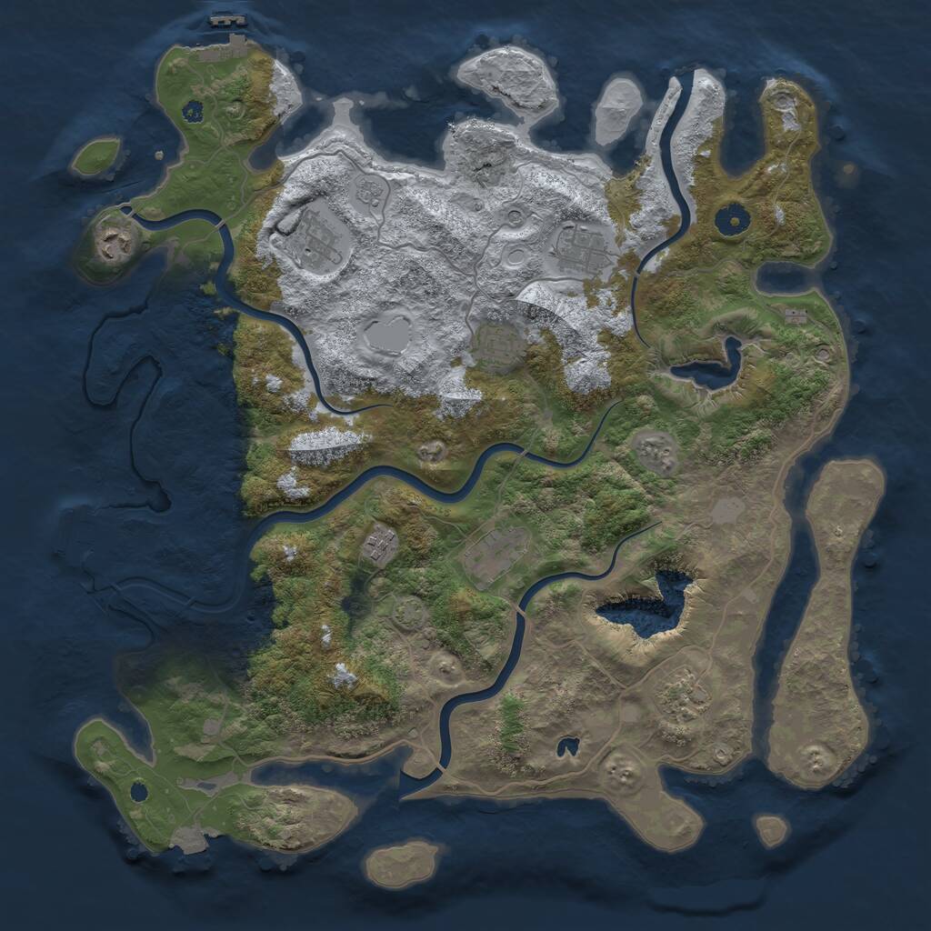 Rust Map: Procedural Map, Size: 4200, Seed: 419471452, 13 Monuments