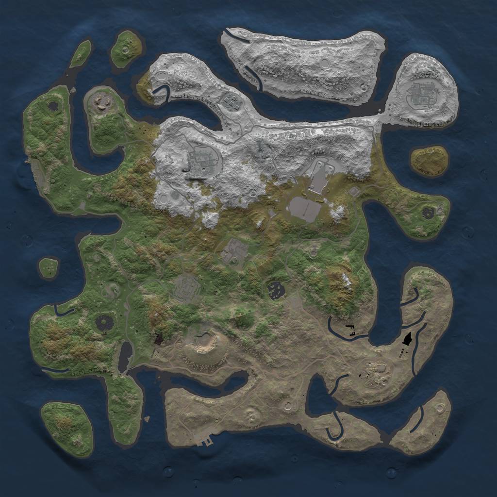 Rust Map: Procedural Map, Size: 4260, Seed: 5400000, 18 Monuments