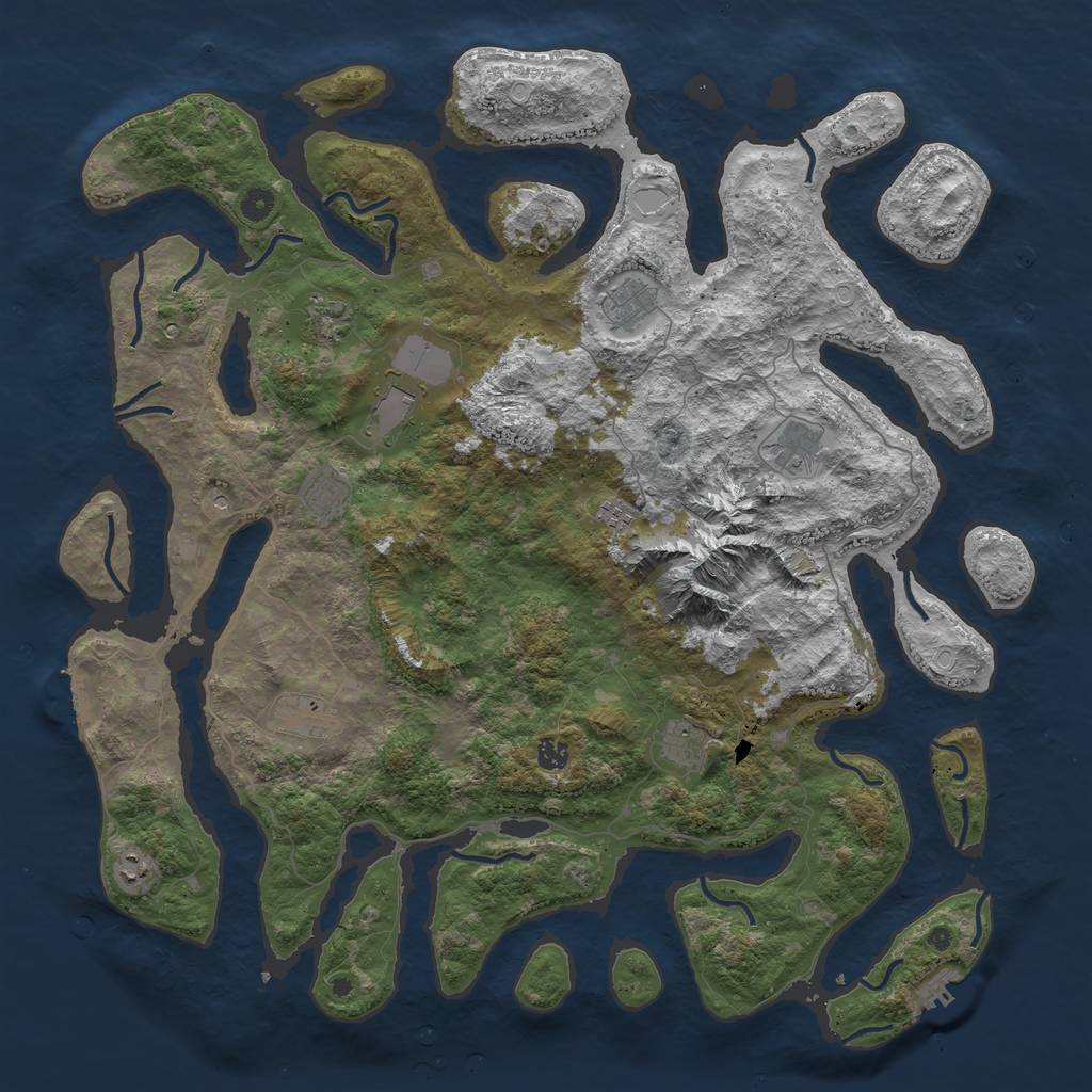 Rust Map: Procedural Map, Size: 5000, Seed: 7140703, 18 Monuments