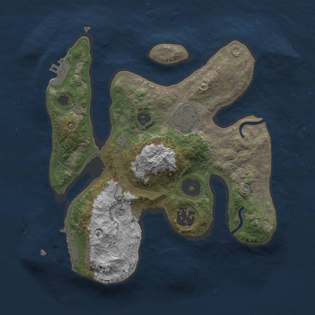 Rust Map: Procedural Map, Size: 2500, Seed: 250054325, 10 Monuments