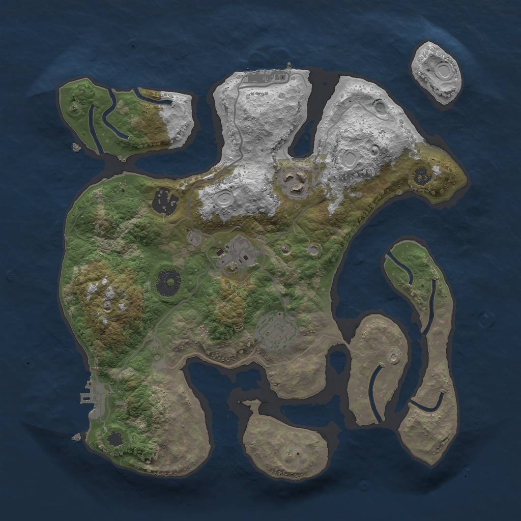 Rust Map: Procedural Map, Size: 3000, Seed: 101264, 11 Monuments