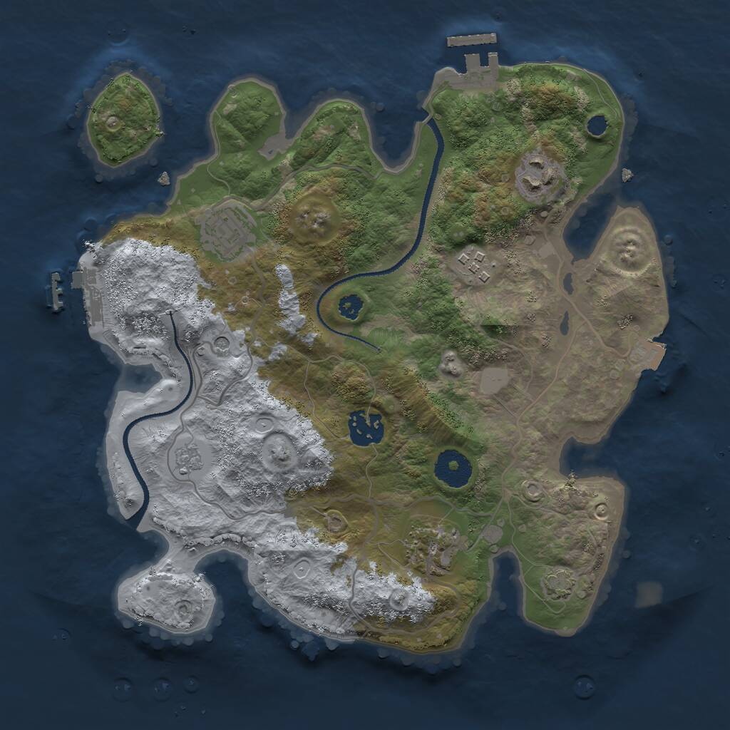 Rust Map: Procedural Map, Size: 3000, Seed: 949189, 11 Monuments