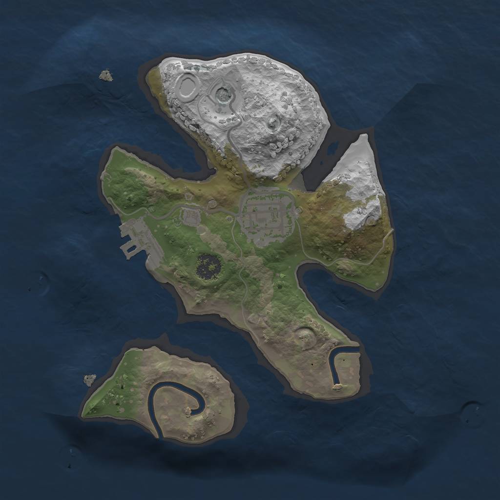 Rust Map: Procedural Map, Size: 2000, Seed: 3888546, 8 Monuments