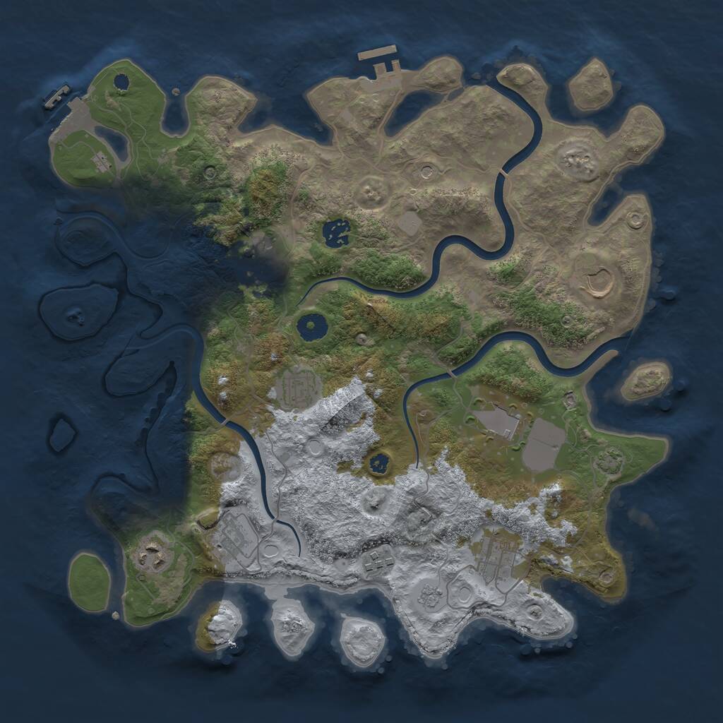 Rust Map: Procedural Map, Size: 3750, Seed: 168476689, 15 Monuments