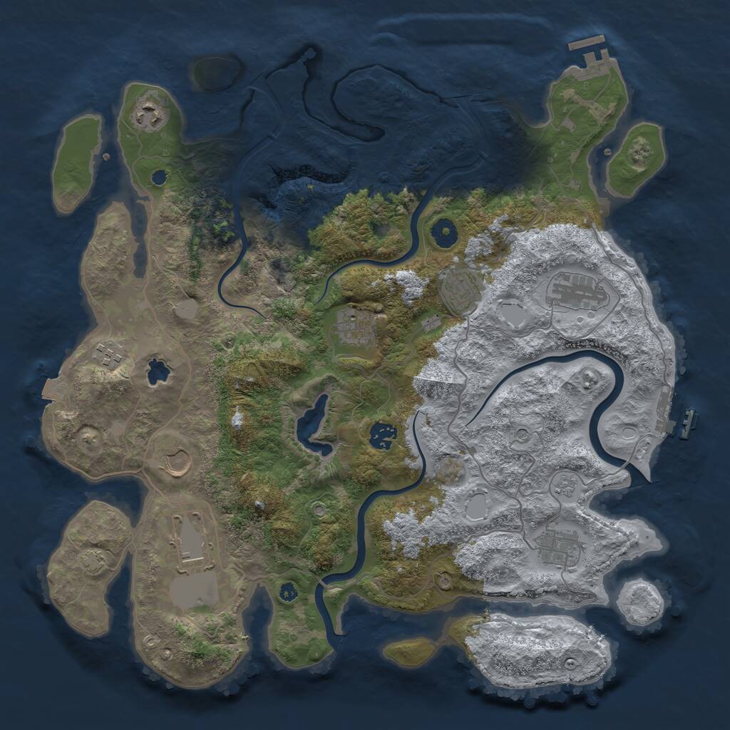 Rust Map: Procedural Map, Size: 4000, Seed: 448536546, 15 Monuments