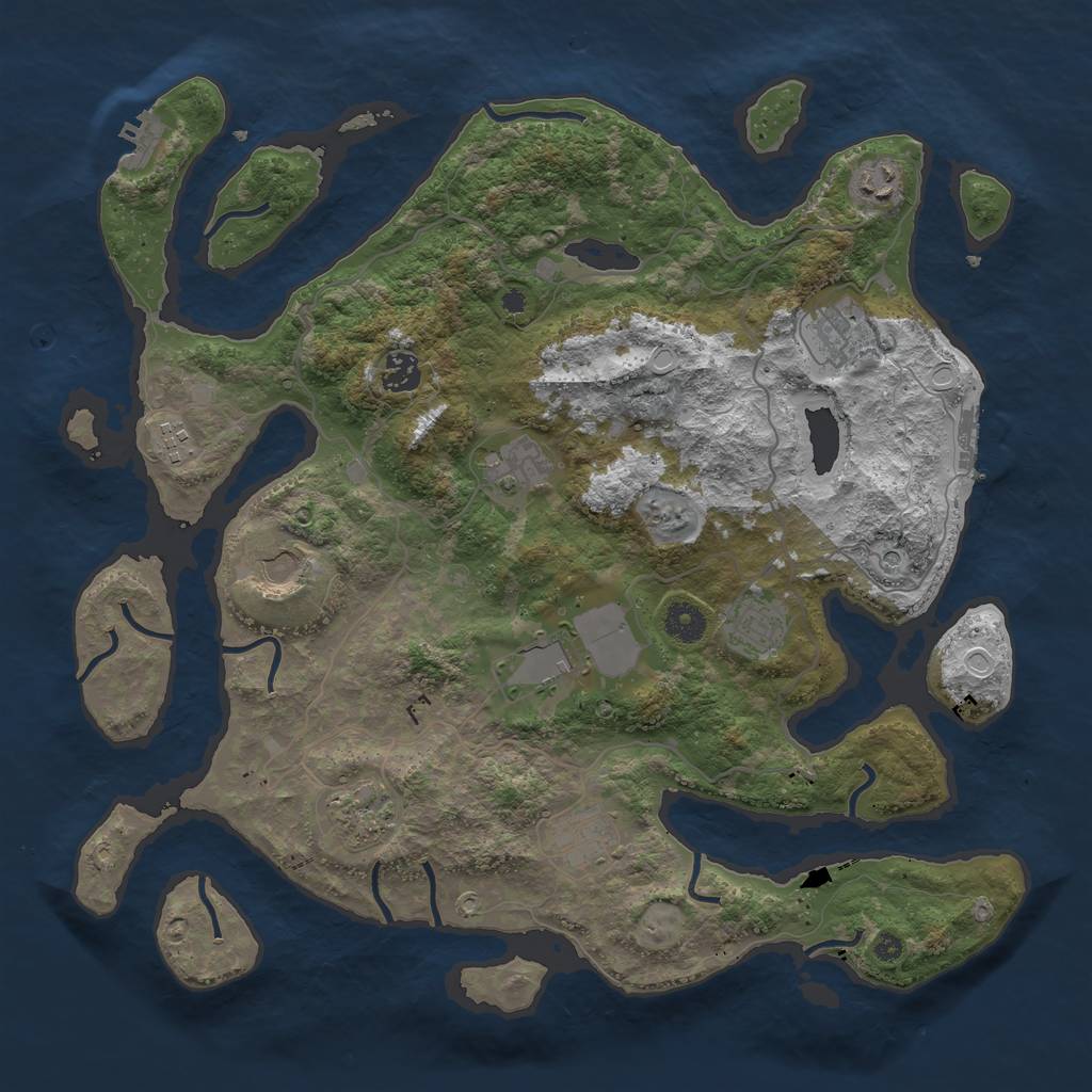 Rust Map: Procedural Map, Size: 4000, Seed: 968818287, 18 Monuments