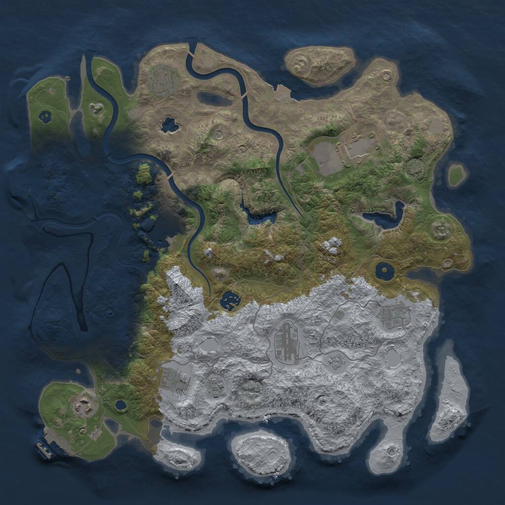 Rust Map: Procedural Map, Size: 4000, Seed: 2930, 15 Monuments
