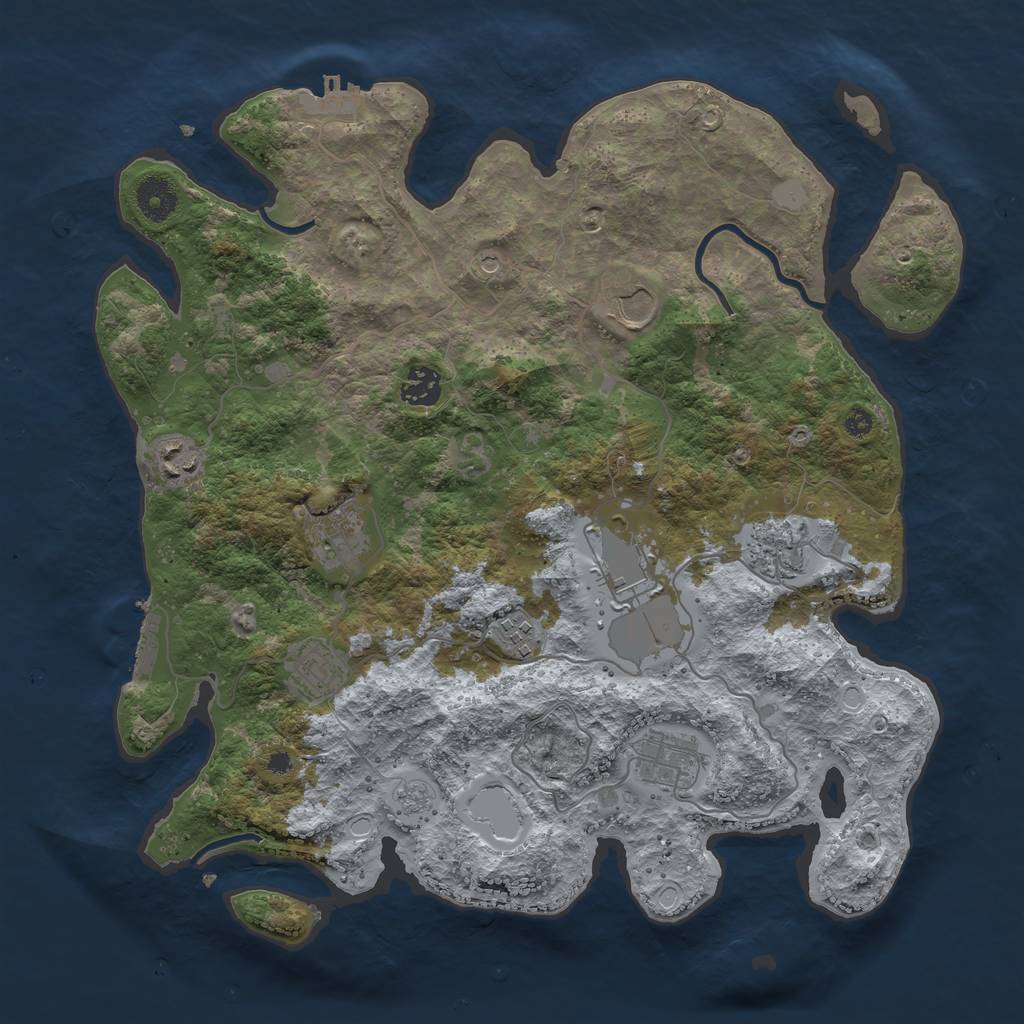 Rust Map: Procedural Map, Size: 3700, Seed: 996326954, 18 Monuments
