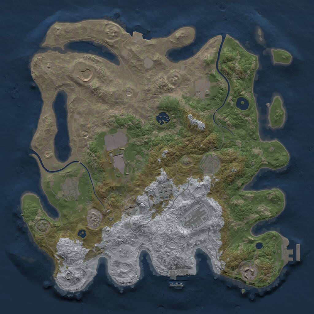 Rust Map: Procedural Map, Size: 3700, Seed: 771706018, 15 Monuments