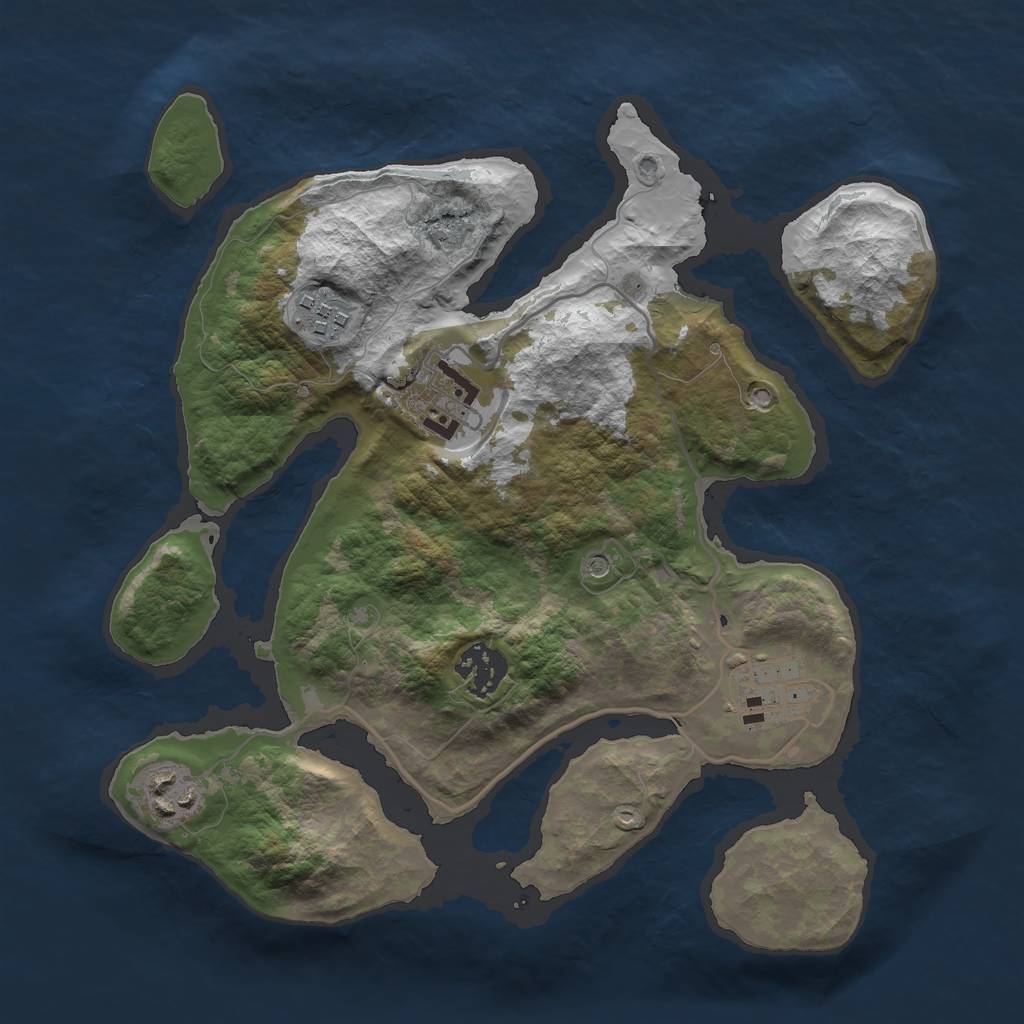 Rust Map: Barren, Size: 3000, Seed: 12072020, 8 Monuments