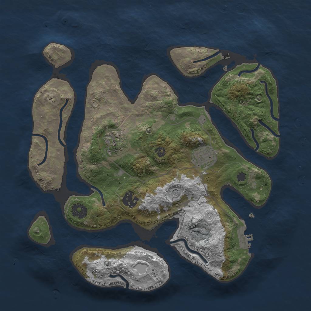 Rust Map: Procedural Map, Size: 3000, Seed: 781651839, 10 Monuments