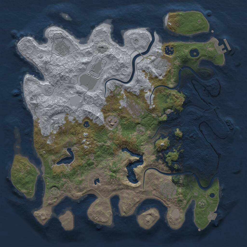 Rust Map: Procedural Map, Size: 4000, Seed: 78648391, 15 Monuments