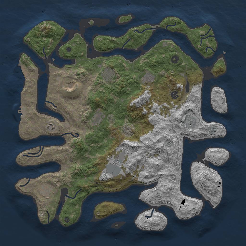 Rust Map: Procedural Map, Size: 4500, Seed: 11092021, 18 Monuments