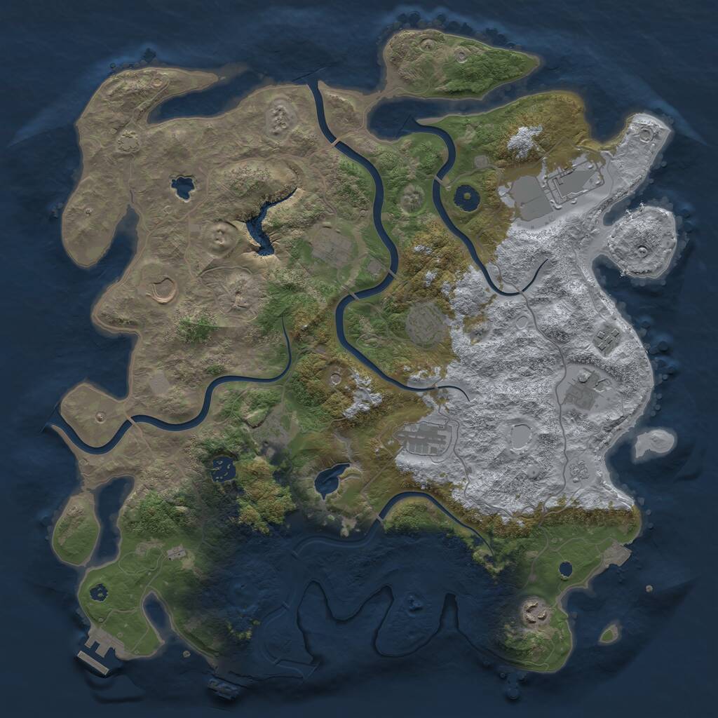 Rust Map: Procedural Map, Size: 4200, Seed: 550, 16 Monuments