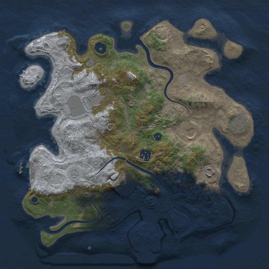Rust Map: Procedural Map, Size: 3500, Seed: 67879689, 12 Monuments