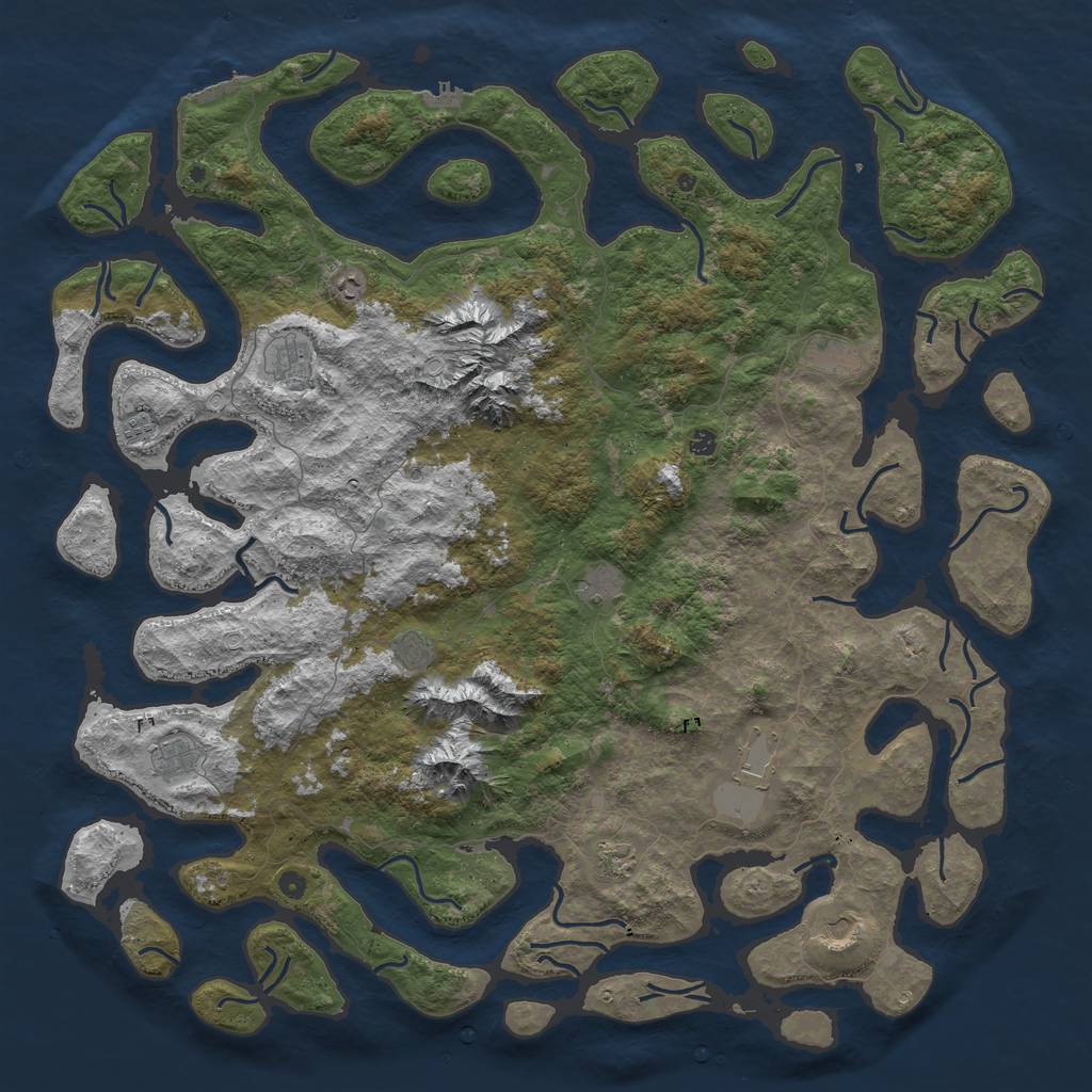 Rust Map: Procedural Map, Size: 6000, Seed: 71949536, 19 Monuments