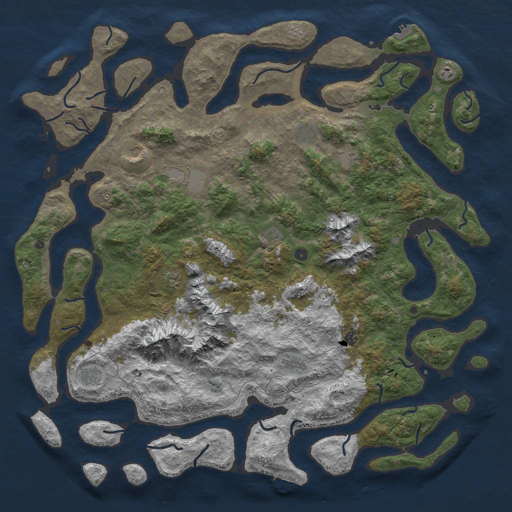 Rust Map: Procedural Map, Size: 6000, Seed: 2135675846, 19 Monuments