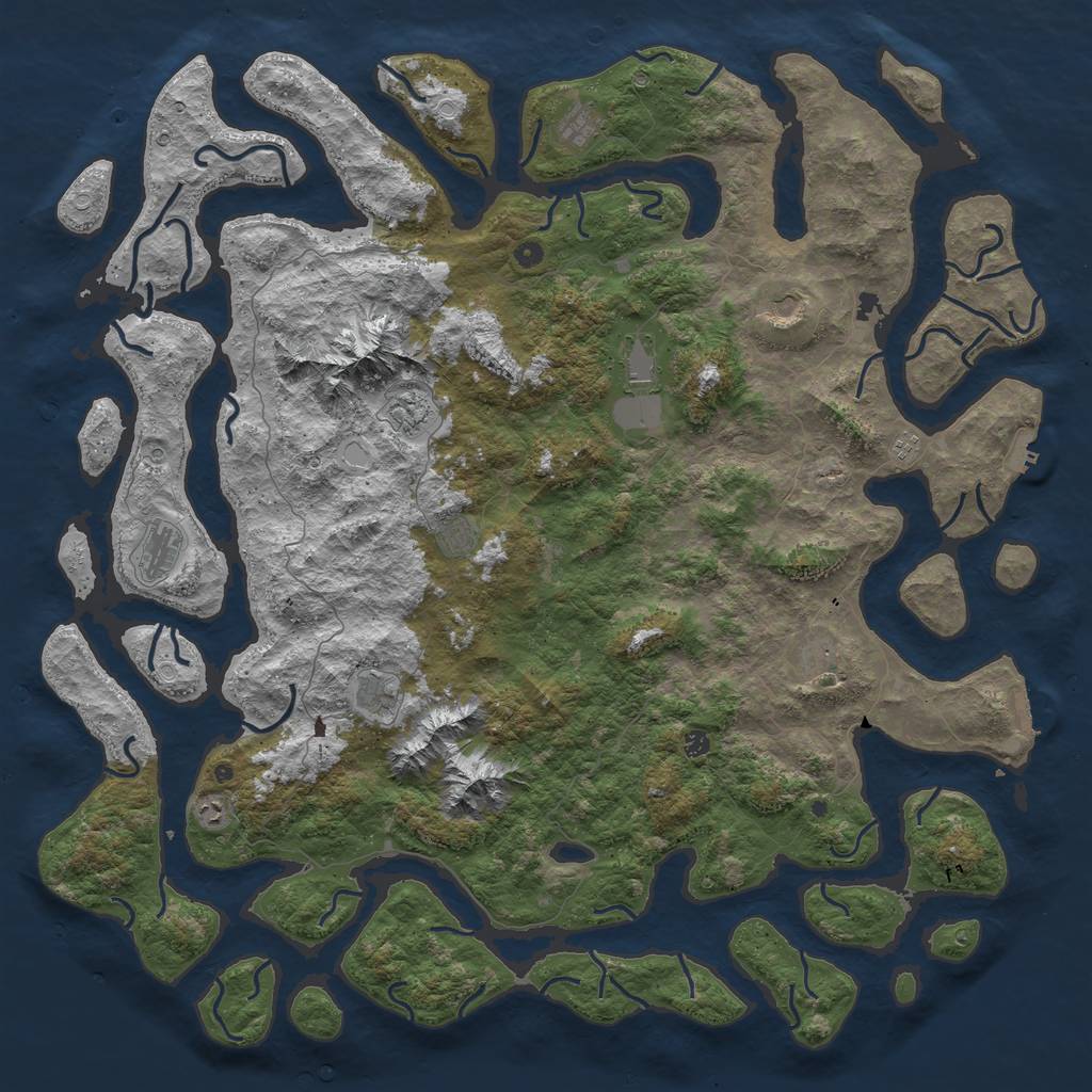 Rust Map: Procedural Map, Size: 6000, Seed: 1424131785, 19 Monuments