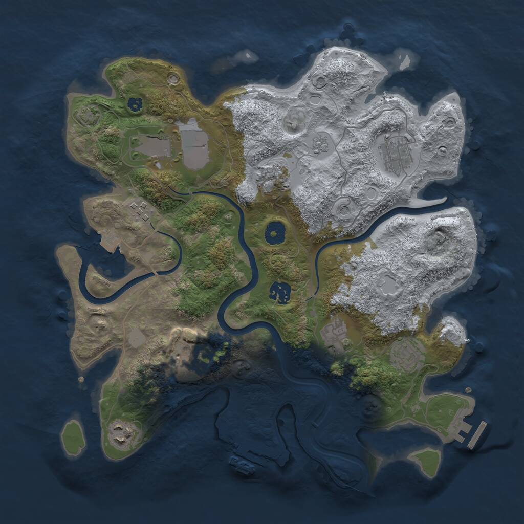 Rust Map: Procedural Map, Size: 3500, Seed: 1211, 15 Monuments