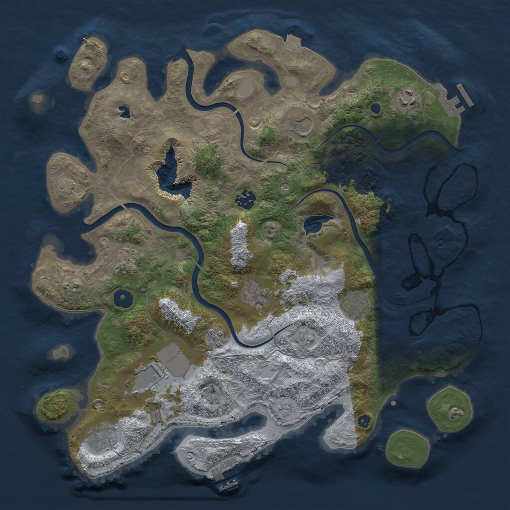 Rust Map: Procedural Map, Size: 4000, Seed: 2046246570, 15 Monuments