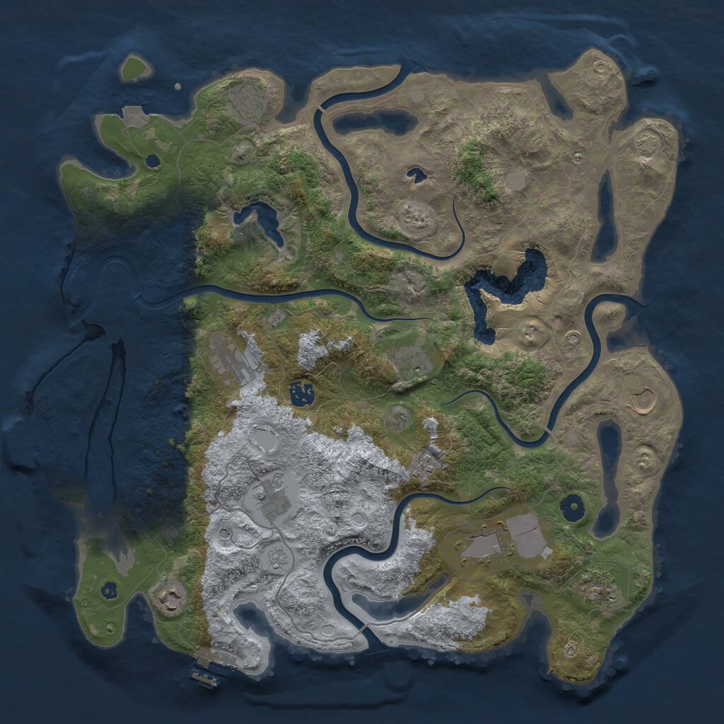 Rust Map: Procedural Map, Size: 4242, Seed: 1331458529, 16 Monuments