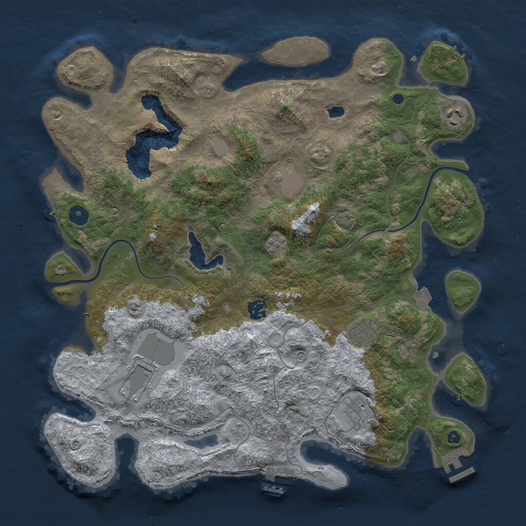 Rust Map: Procedural Map, Size: 4000, Seed: 12088, 13 Monuments