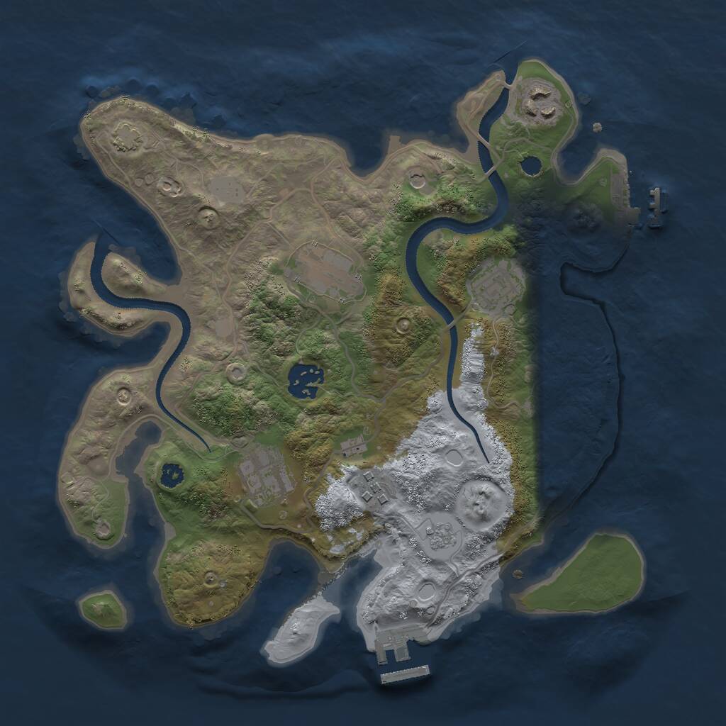 Rust Map: Procedural Map, Size: 3000, Seed: 5590, 12 Monuments