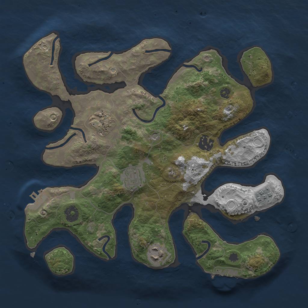 Rust Map: Procedural Map, Size: 3000, Seed: 1773290268, 13 Monuments