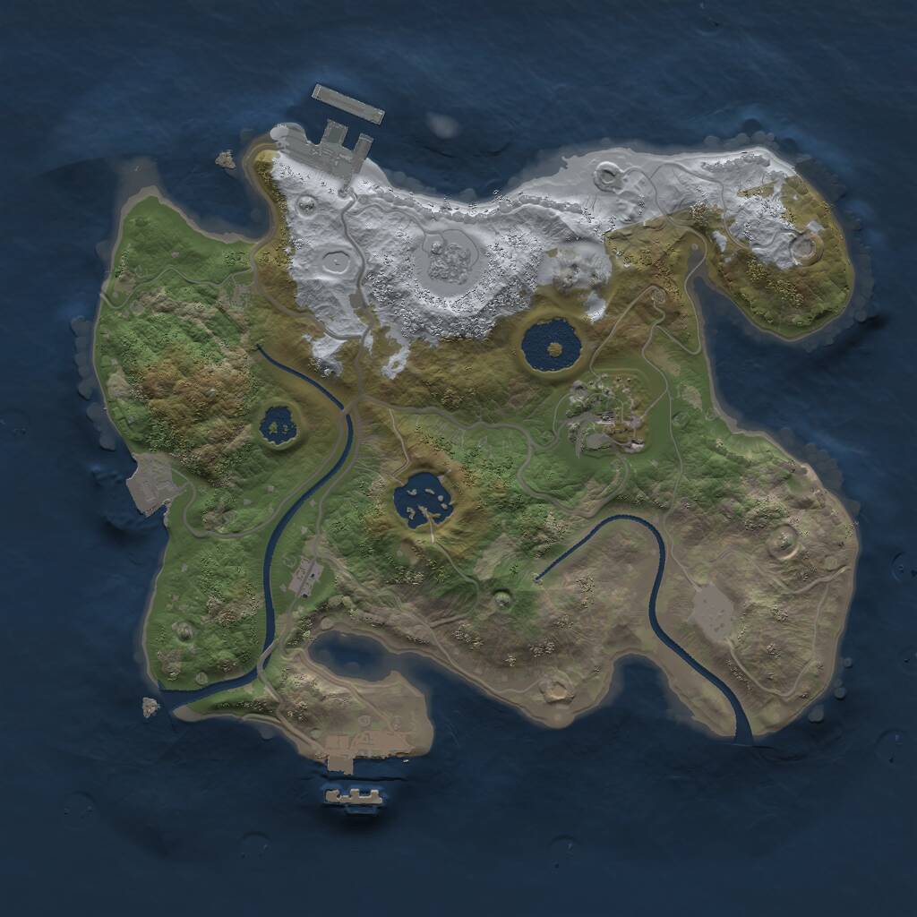 Rust Map: Procedural Map, Size: 2500, Seed: 472313862, 6 Monuments