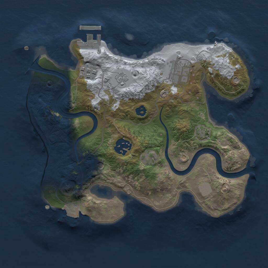 Rust Map: Procedural Map, Size: 2500, Seed: 472313862, 8 Monuments