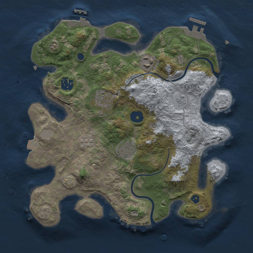 Rust Map: Procedural Map, Size: 3000, Seed: 1474387705, 11 Monuments