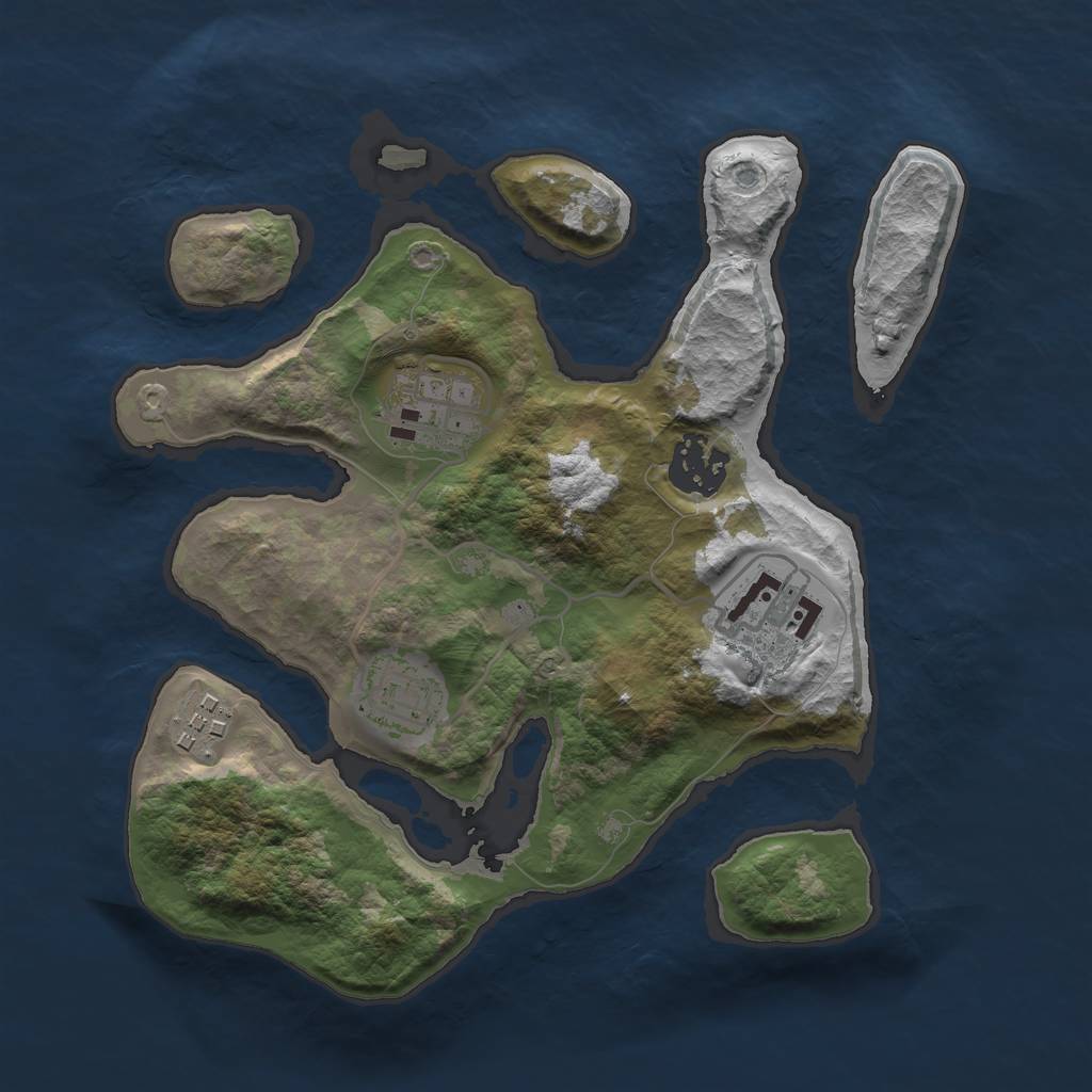 Rust Map: Barren, Size: 2700, Seed: 31045009, 7 Monuments