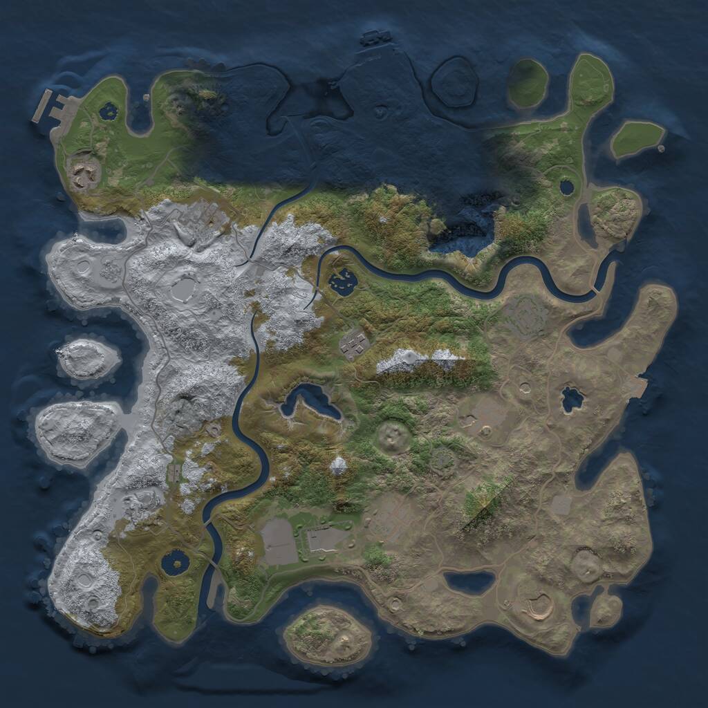 Rust Map: Procedural Map, Size: 4000, Seed: 92100697, 16 Monuments