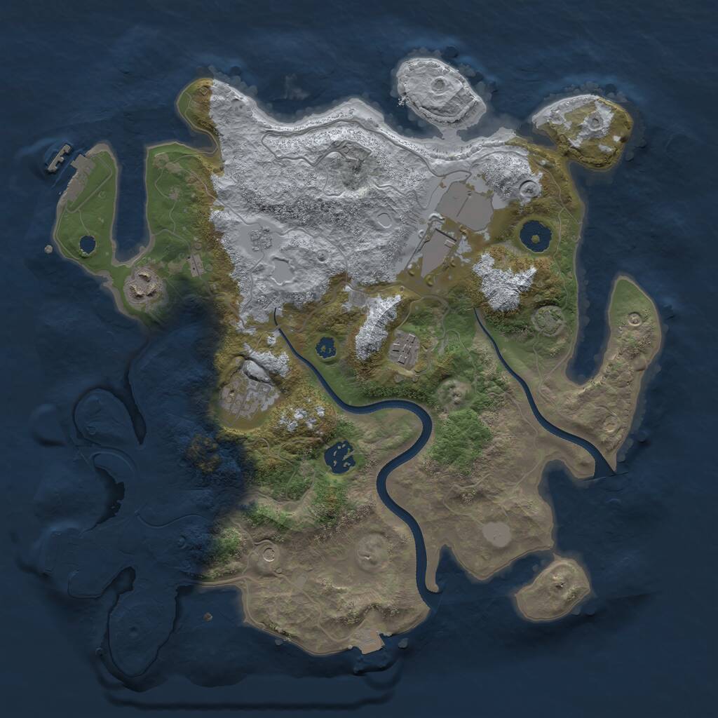 Rust Map: Procedural Map, Size: 3500, Seed: 1915532502, 11 Monuments