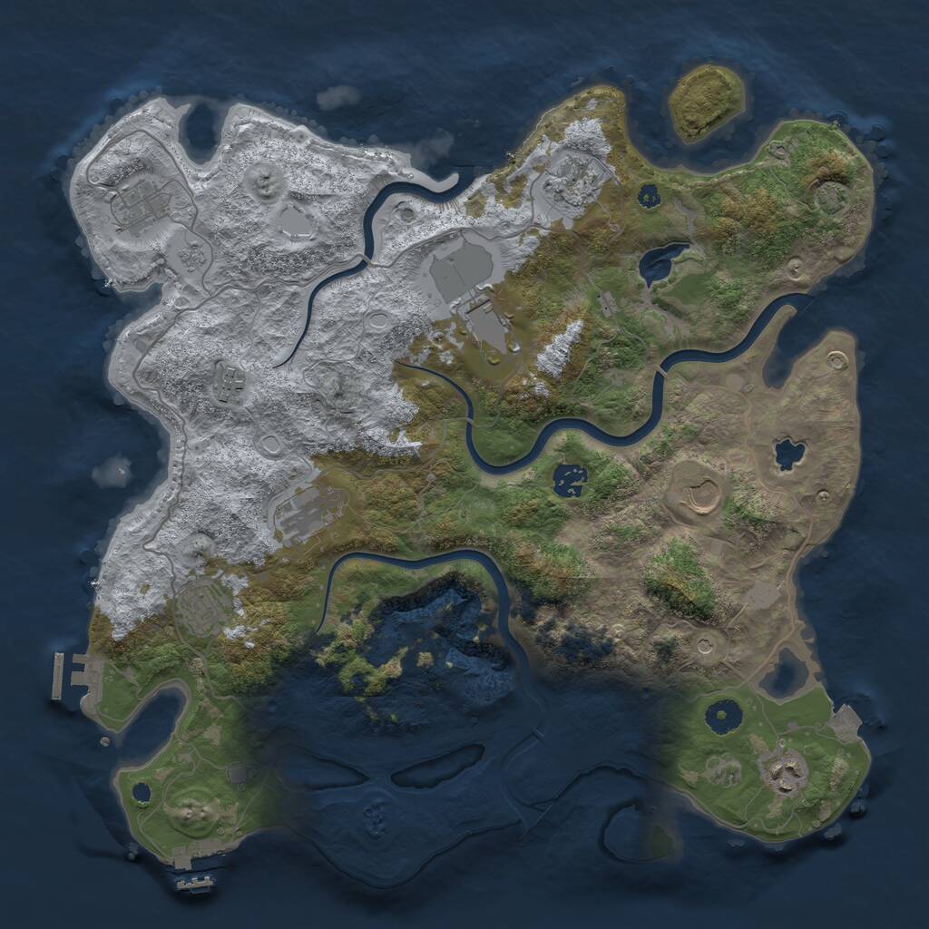Rust Map: Procedural Map, Size: 4000, Seed: 560847647, 15 Monuments